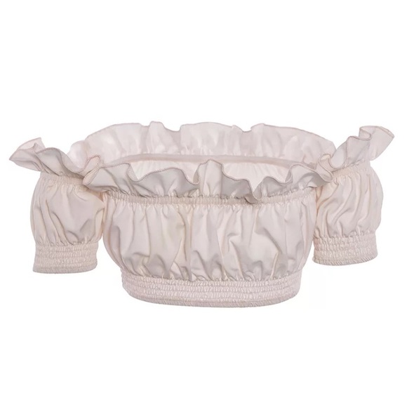 🆕Shelby Pink Off the Shoulder Ruffle Crop Top - Picture 5 of 6